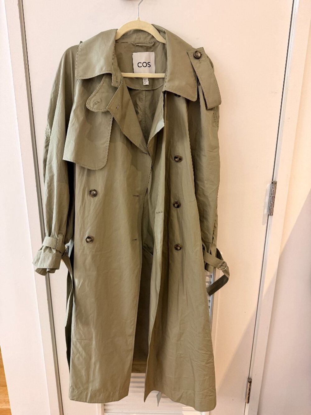 NWOT Cos Mock-Neck Cotton Trench Coat